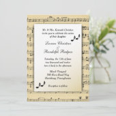 Faire-part de mariage de musique feuille (Debout devant)