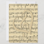 Faire-part de mariage de musique feuille (Dos)
