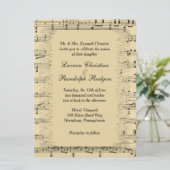 Faire-part de mariage de musique feuille (Debout devant)