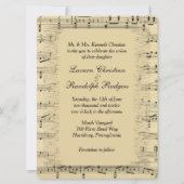 Faire-part de mariage de musique feuille (Devant)