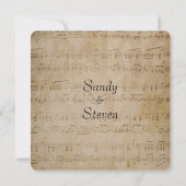 Faire-part de mariage de musique feuille (Dos)