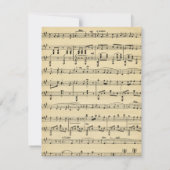 Faire-part de mariage de musique feuille (Dos)