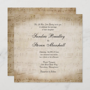 Faire-part de mariage de musique feuille