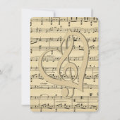Faire-part de mariage de musique feuille (Dos)
