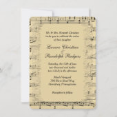 Faire-part de mariage de musique feuille (Devant)