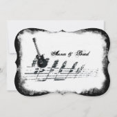 Faire-part de mariage de musique guitare électriqu (Dos)