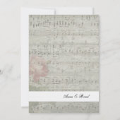 Faire-part de mariage de musique inversée Rose Vin (Dos)