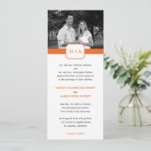 Faire-part de mariage de musique moderne (orange) (Debout devant)