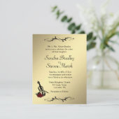 Faire-part de mariage de musique violon (Debout devant)