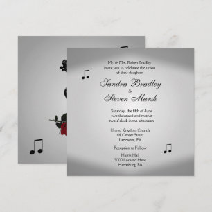 Faire-part de mariage de musique violon