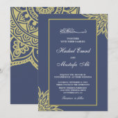 faire-part de mariage de musulman géométrique or (Devant / Derrière)