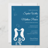 Faire-part de mariage de Navy Blue Seahorse (Devant)
