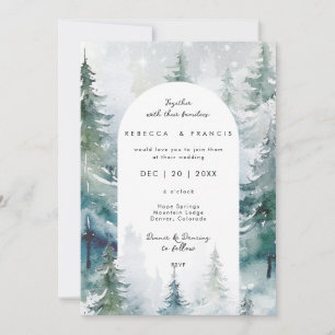 faire-part de mariage de neige des arbres d'hiver 