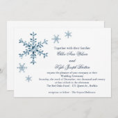 Faire-part de mariage de neige d'hiver Icy (Devant / Derrière)