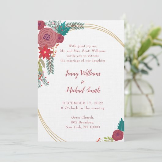 Faire-part de mariage de Noël (Debout devant)