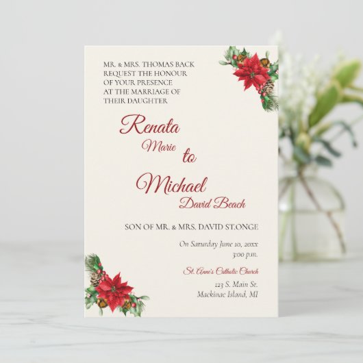 Faire-part de mariage de Noël (Debout devant)