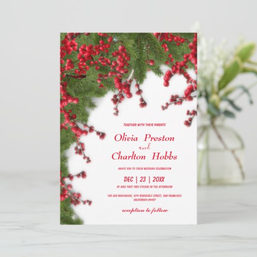 Faire-part de mariage de Noël (Debout devant)