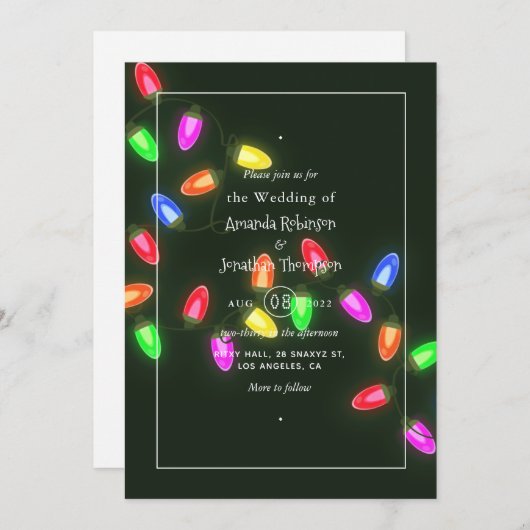 Faire-part de mariage de Noël (Devant / Derrière)