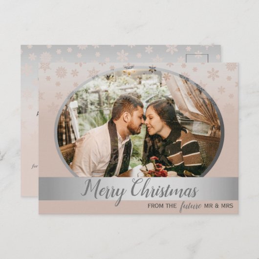 Faire-part de mariage de Noël à date fixe (Devant / Derrière)