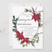 Faire-part de mariage de Noël avec Poinsettia (Devant)