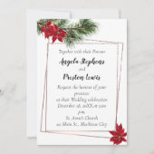 Faire-part de mariage de Noël avec Poinsettia (Devant)