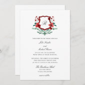 Faire-part de mariage de Noël classique rouge et v (Devant / Derrière)