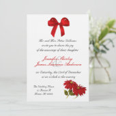 Faire-part de mariage de Noël de Poinsettia (Debout devant)