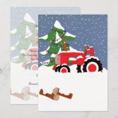Faire-part de mariage de Noël du tracteur (Devant / Derrière)
