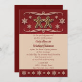 Faire-part de mariage de Noël en pain d'épices (Devant / Derrière)