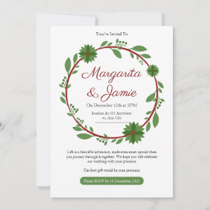 Faire-part de mariage de Noël minimaliste