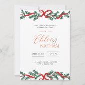 Faire-part de mariage de Noël personnalisable (Devant)