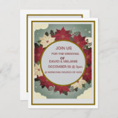 Faire-part de mariage de Noël personnalisable (Devant / Derrière)