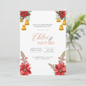 Faire-part de mariage de Noël personnalisable (Debout devant)