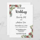 Faire-part de mariage de Noël personnalisable (Devant / Derrière)