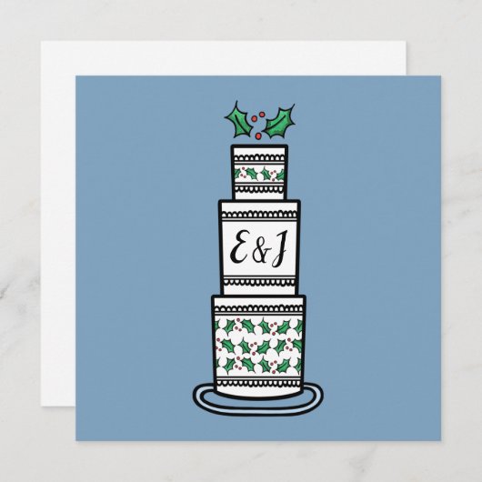 Faire-part de mariage de Noël personnalisée (Devant / Derrière)