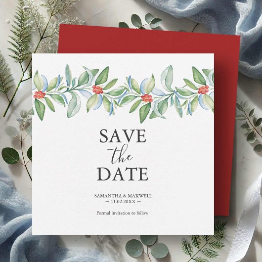 Faire-part de mariage de Noël pour annoncer la dat