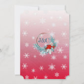 Faire-part de mariage de Noël Red Blue Snowflon (Dos)
