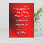 Faire-part de mariage de Noël rouge en fleurs (Debout devant)