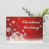 Faire-part de mariage de Noël rouge et blanc (Debout devant)