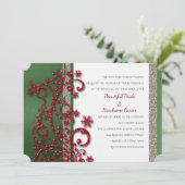 Faire-part de mariage de Noël rouge et vert (Debout devant)