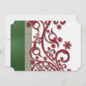 Faire-part de mariage de Noël rouge et vert (Dos)