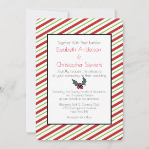 Faire-part de mariage De Noël Rouge Et Vert