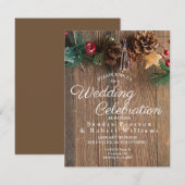 Faire-part de mariage de Noël rustique (Devant / Derrière)