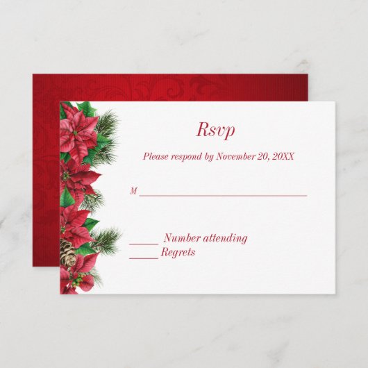 Faire-Part de Mariage de Noël Rustique (Devant / Derrière)