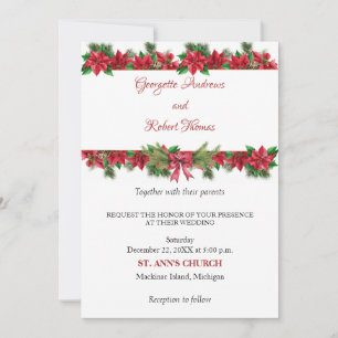 Faire-Part de Mariage de Noël Rustique