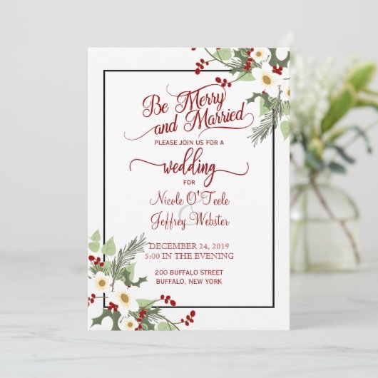 Faire-part de mariage de Noël rustique (Debout devant)