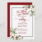 Faire-part de mariage de Noël rustique (Devant / Derrière)