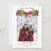 Faire-part de mariage de Noël rustique Enregistrer (Devant)