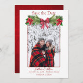 Faire-part de mariage de Noël rustique Enregistrer (Devant / Derrière)