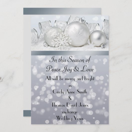 Faire-part de mariage de Noël Silver Bell (Devant / Derrière)